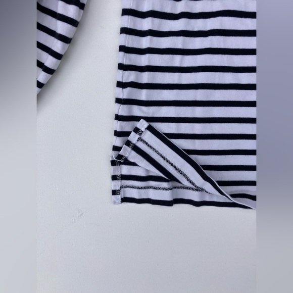 J. Crew Floral Embroidered Striped Bell Sleeve Cotton Top - Picture 6 of 10